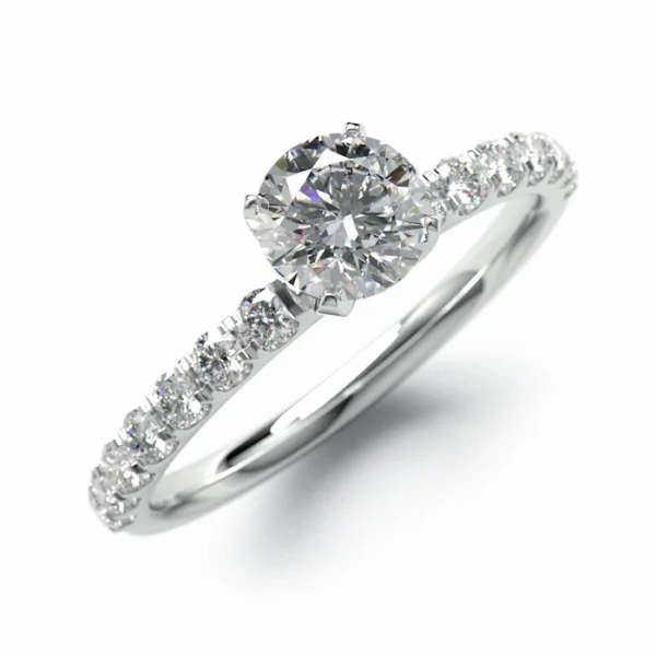 Anillo en oro 18k con Diamantes Eternity Joyería - Anillos de compromiso y argollas de matrimonio en oro